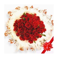 40 Roses surrounded by feathery fluff#51