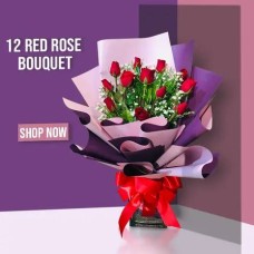 Beautiful 12 Red Roses Bouquet