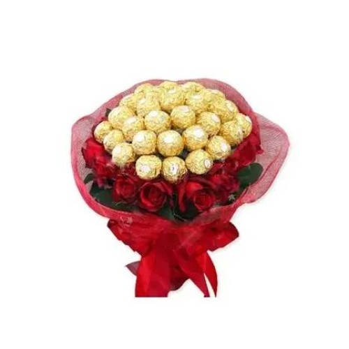 Ferrero with Roses in Bouquet
