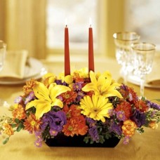 Flower Basket with Candle