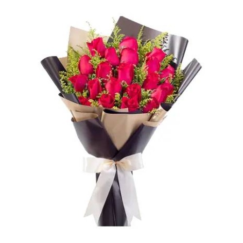 24 Red Roses in a Bouquet