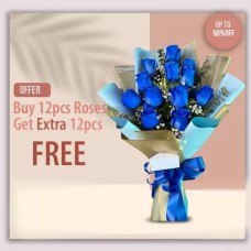 12pcs Blue Rose Bouquet (Special Offer)