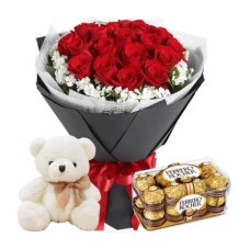 12 Red Roses, Teddy & Chocolate