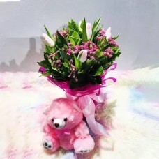 Tulip Teddy Embrace