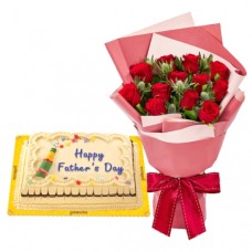 12 Red Roses with Marble Chiffon Cake By Goldilocks