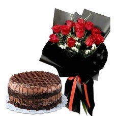 12pcs. Red Roses with Contis Cake