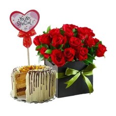 18pcs. Roses Box w/ Mango Bravo Cake by Contis