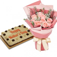 12 Pink Rose With Mocha Dedication Cake by Red Ribbon
