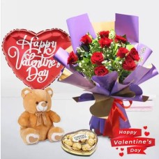 Love Bundle: Roses, Bear, Balloon & Chocolates