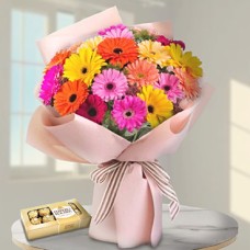 Gerberas Sunrise (12 Gerberas + Bombones)