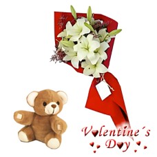 Lily Love OFFER (3 Lilies + Teddy bear!)