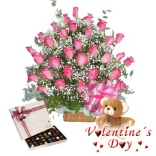Love and Lovely (18 Roses + Teddy + Chocolates)