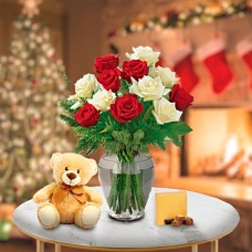 Holiday Spirit (12 Roses + Chocolates)