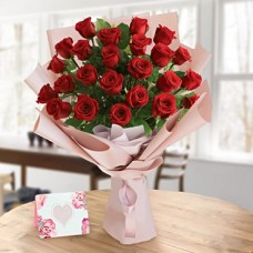 Valentin Roses + CARD (12 Roses + Card)