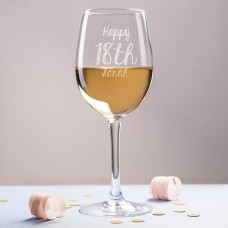 Personalised Happy ..Th Wine Glass