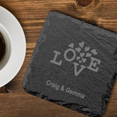 Love Bubbles Set Of 4 Engraved Slate Coasters