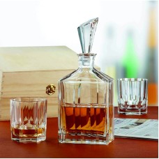 Aspen 3pc Crystal Whisky Decanter & Tumbler Set