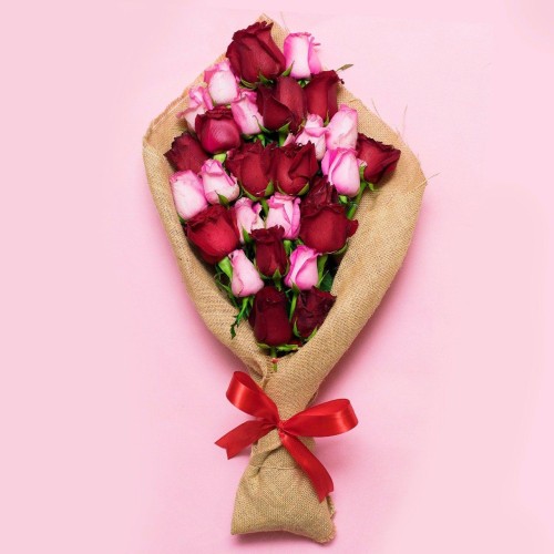 Shades Of Red Presentation Bouquet