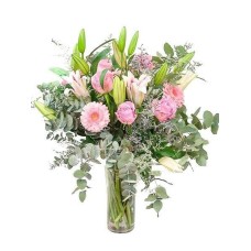 Pastel Pink Glass Vase (Small)