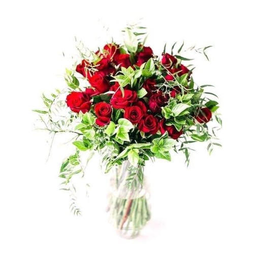 Classic Red Rose Vase (Small (12 Roses))