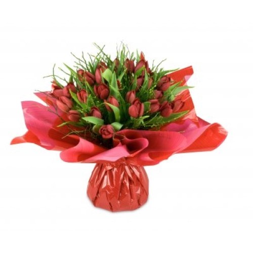 bouquet of red Caroline tulips (Small)