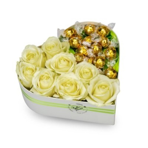 Box of flowers Apate - white chocolate (Medium)