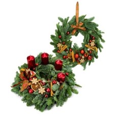 Advent wreath Traditional Red (Wreath 30 cm + 30cm)