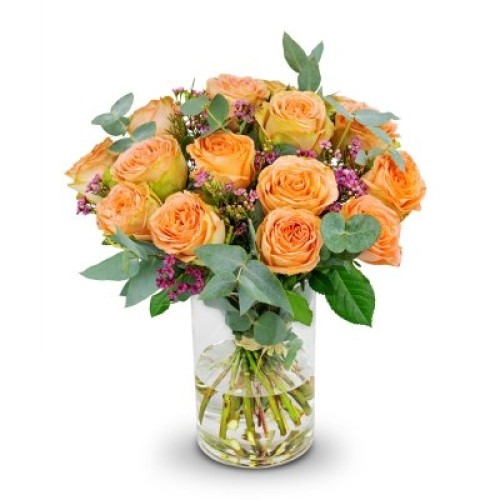 bouquet of Peach Clair roses (Small)
