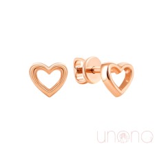 Classic Heart Gold Stud Earrings