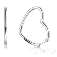 Heart Hoop Silver Earrings