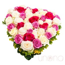 Heart-Shaped Roses Arrangement