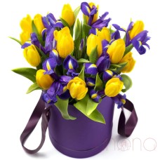 Irises and Tulips Love Arrangement