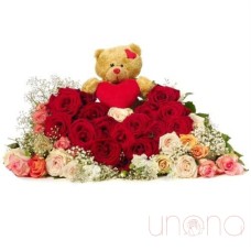 Passionate Heart Covered with Roses