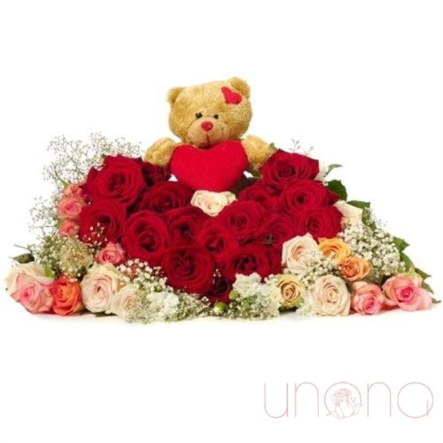 Passionate Heart Covered with Roses