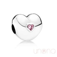 Pink Stone Heart Charm
