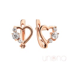 Ravishing Heart Gold Stud Earrings
