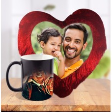 Fathers Day Heart Cushion And Magic Mug