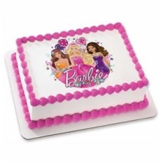 Barbie Photo Cake (1 Kg Strawberry Cake)
