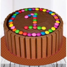 Kit Kat Number Cake With Gems (1 Kg Cake)