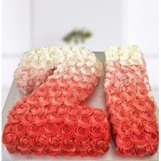 Number Pink Roses Ombre Cake (2.5 Kg Single Digit Cake)