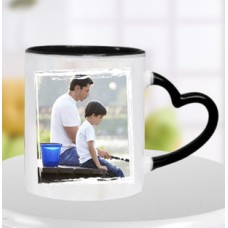 Black Heart Handle Mug For Dad