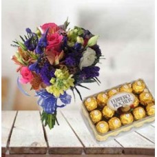 Mixed Flowers With Chocolate