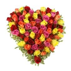 Valentine Mixed Roses Heart