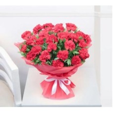 Valentine Red Carnation Bouquet (18 Flowers)