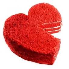 Valentine Red Velvet Heart Cake (1 Kg)