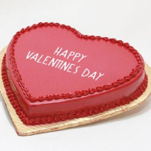 Happy Valentines Day Strawberry Cake (Happy Valentines Day Strawberry Cake (1/2 Kg))