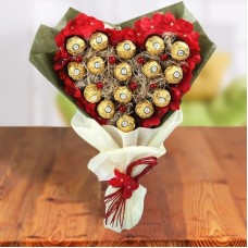Exclusive Ferrero Rocher Heart Chocolate Bouquet