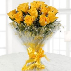 Sunshine Yellow Roses Bouquet (10 Roses)