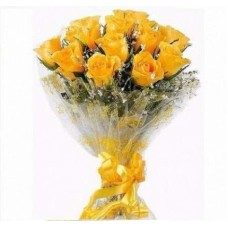Valentine 18 Yellow Roses Bunch