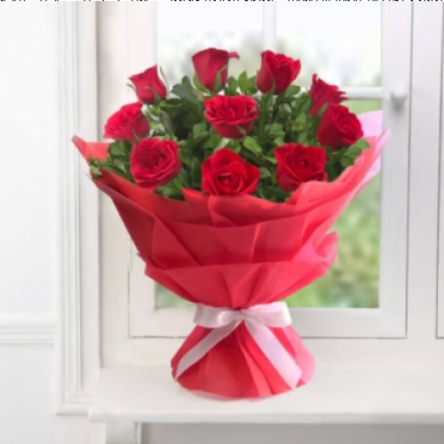Valentine 24 Delightful Red Roses Bouquet